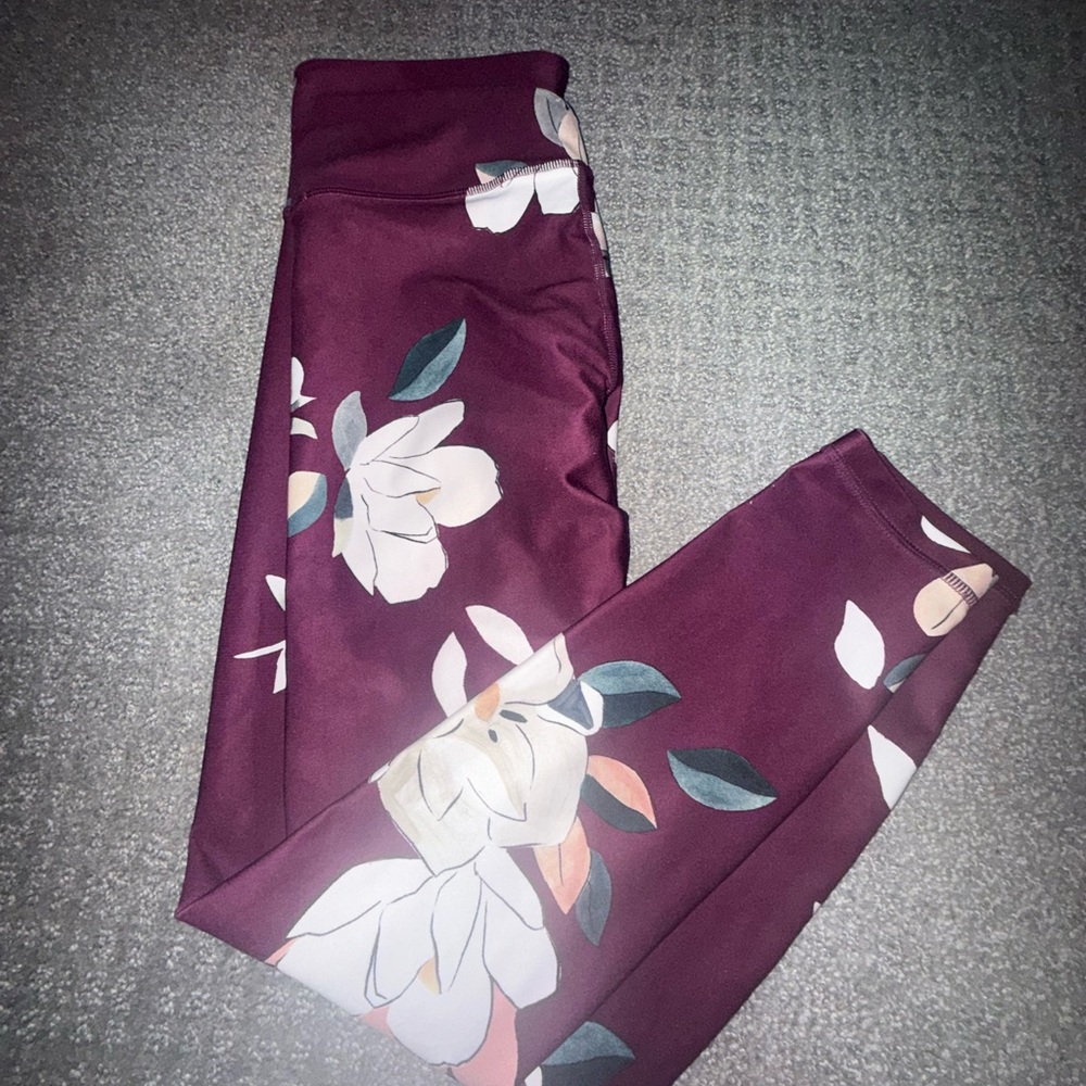 Athleta Purple Floral Leggings